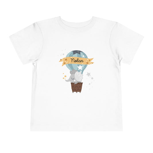 Personalized Toddler Short Sleeve Tee with Cute Elephant | Birthday Gift, Baby Shower, Nursery Decor, Kids' Apparel, Fun Outfit