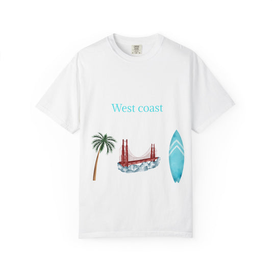West Coast Vibes Unisex T-shirt, Summer Casual Wear, Beach Shirt, Travel Gift, Outdoor Attire, Graphic Tee