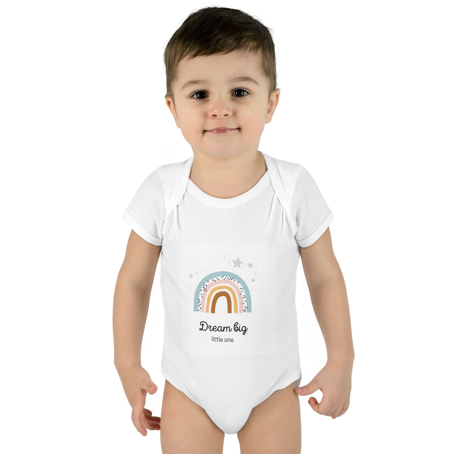 Dream Big Infant Bodysuit - Cute Baby Outfit, Rainbow Design, Newborn Gift, Baby Shower Present, Toddler Apparel