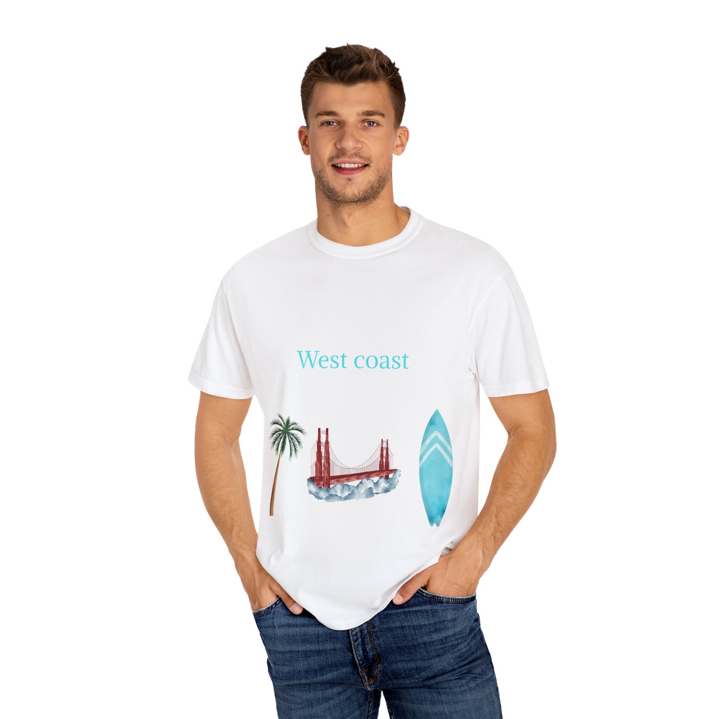West Coast Vibes Unisex T-shirt, Summer Casual Wear, Beach Shirt, Travel Gift, Outdoor Attire, Graphic Tee
