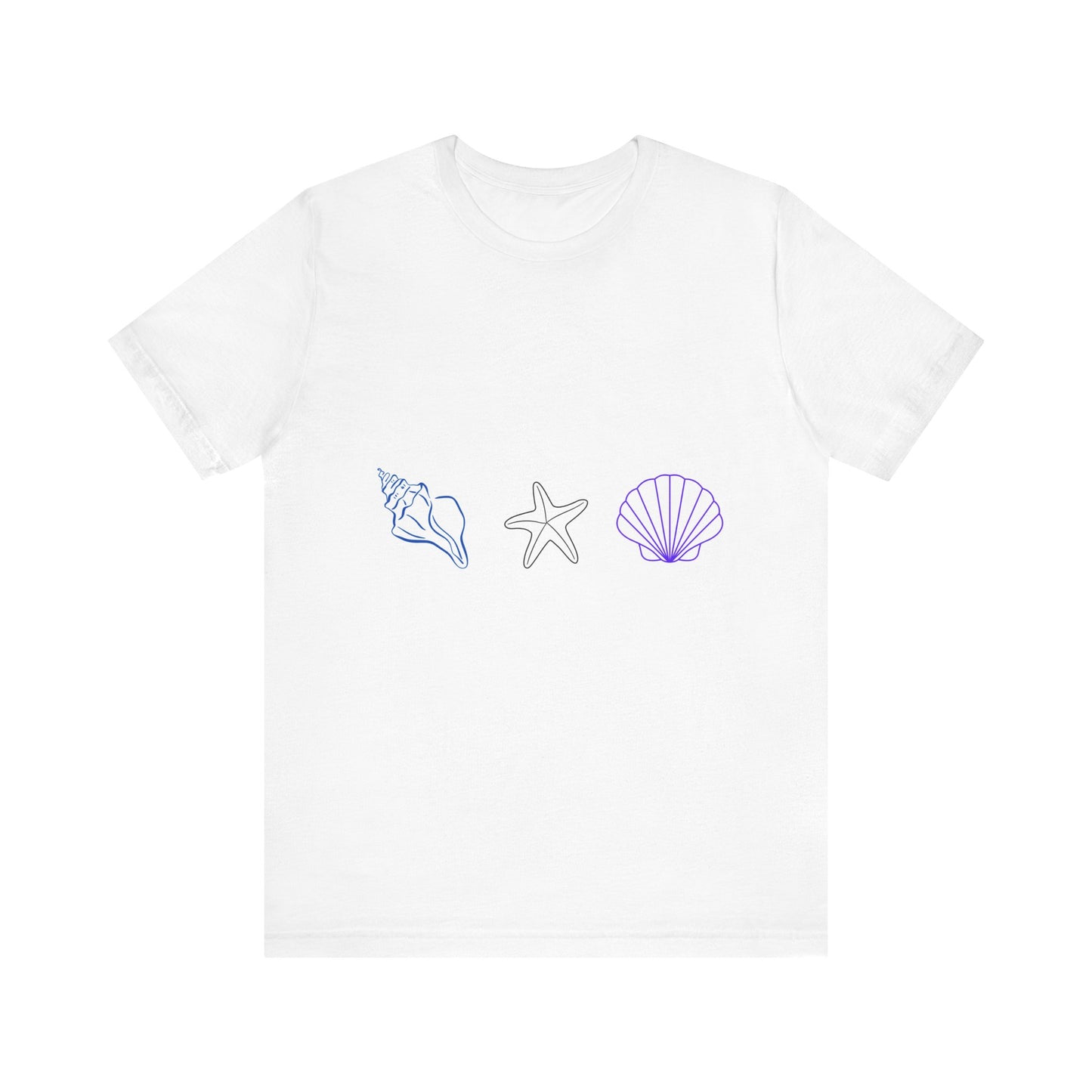 Beach Vibes Unisex Tee | Sea Shells and Starfish Graphic | Ocean Lovers Shirt, Summer Fashion, Gift for Beach Goers, Casual Wear