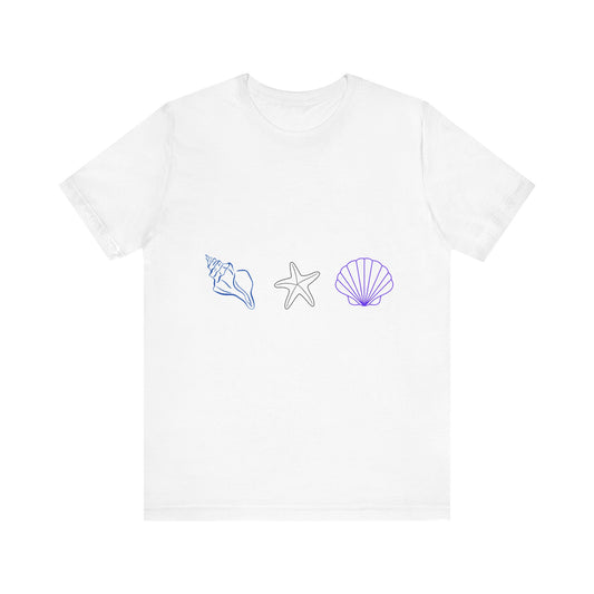 Beach Vibes Unisex Tee | Sea Shells and Starfish Graphic | Ocean Lovers Shirt, Summer Fashion, Gift for Beach Goers, Casual Wear