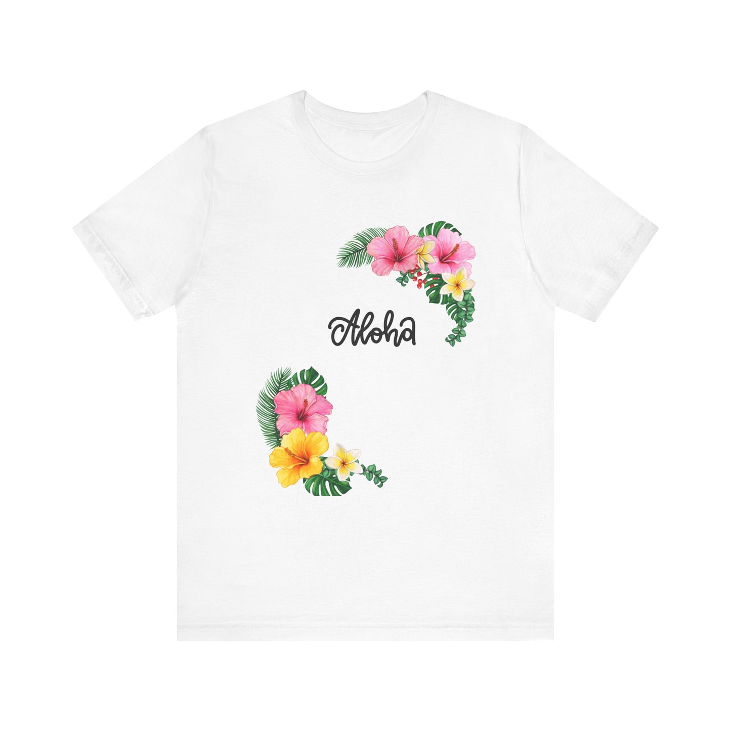 Aloha Floral Tee – Summer Vibes, Gift for Beach Lovers, Vacation T-Shirt, Tropical Shirt, Casual Wear