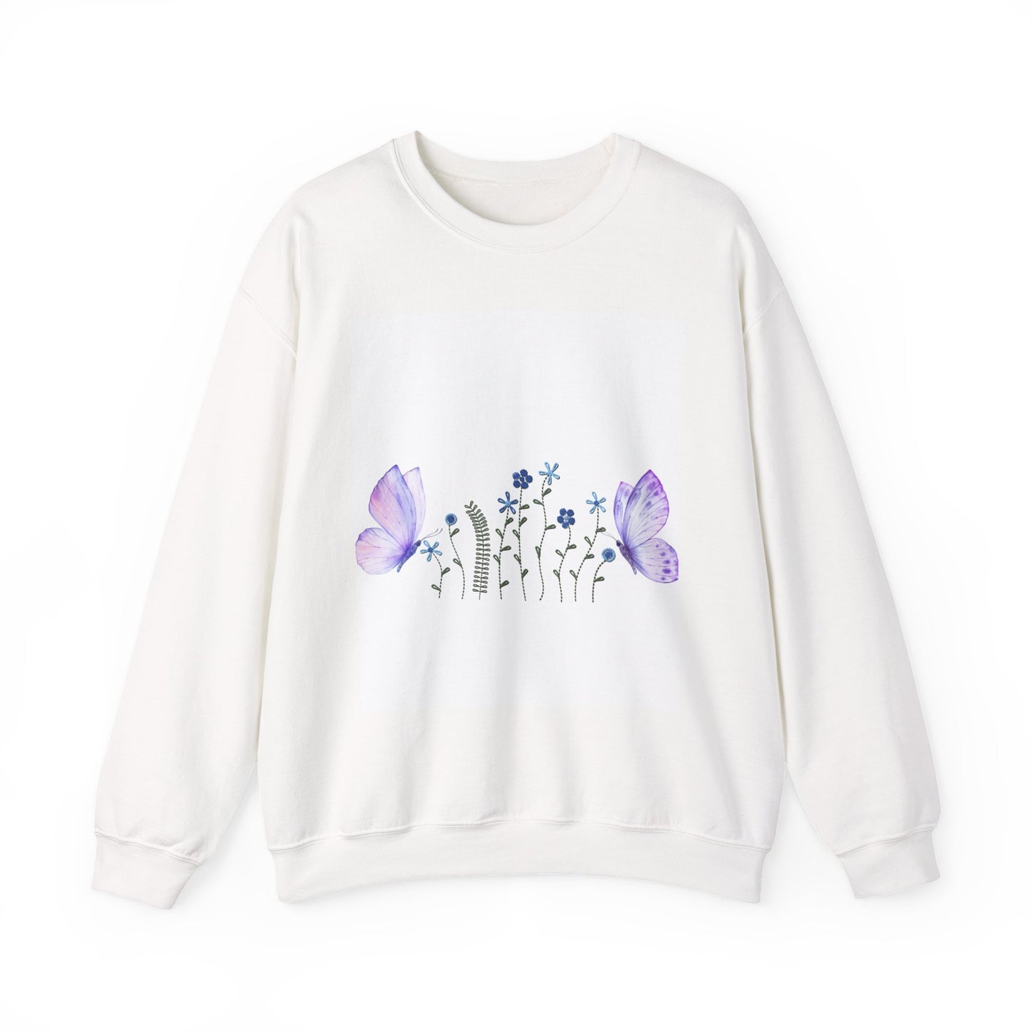 Botanical Butterfly Crewneck Sweatshirt, Cozy Floral Sweatshirt, Gift for Nature Lovers, Spring Fashion Top, Cute Sweatshirt for Women