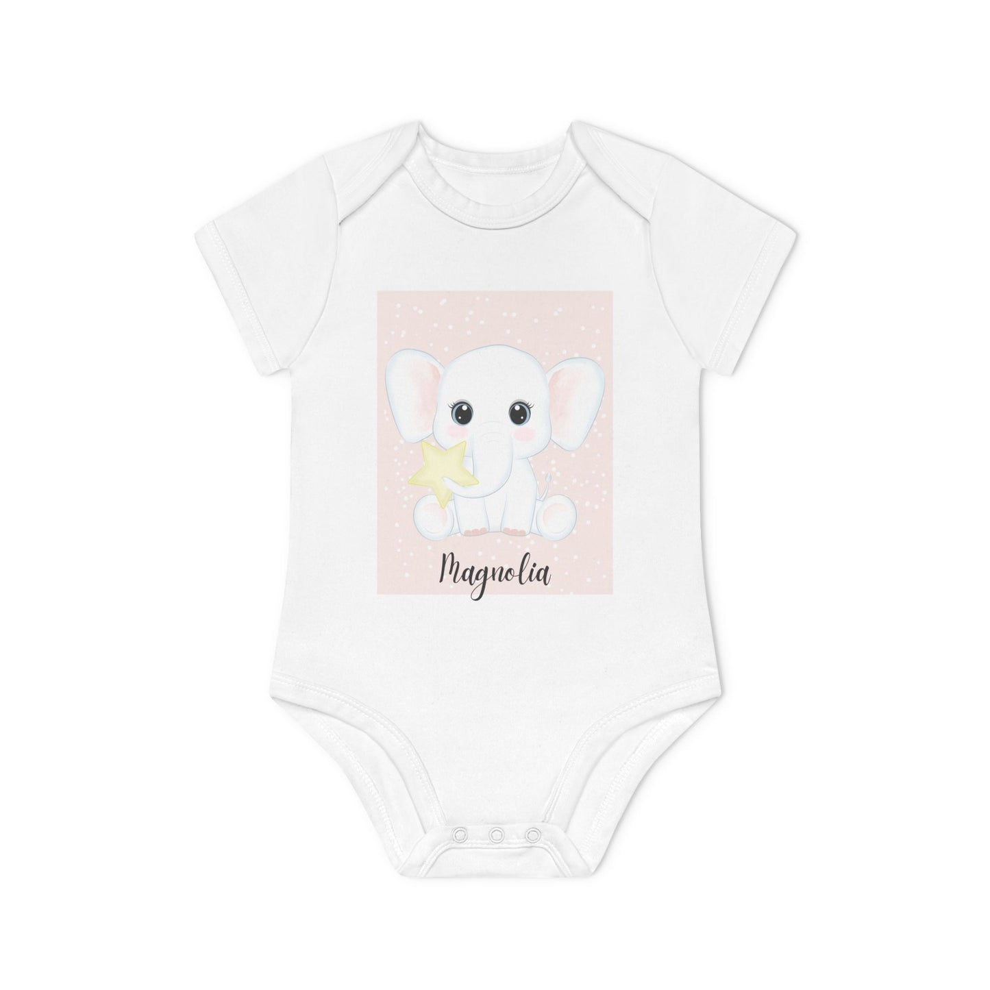 Baby Organic Bodysuit with Cute Elephant Design, Baby Shower Gift, Infant Outfit, Toddler Clothing, Organic Cotton Clothing, [...]