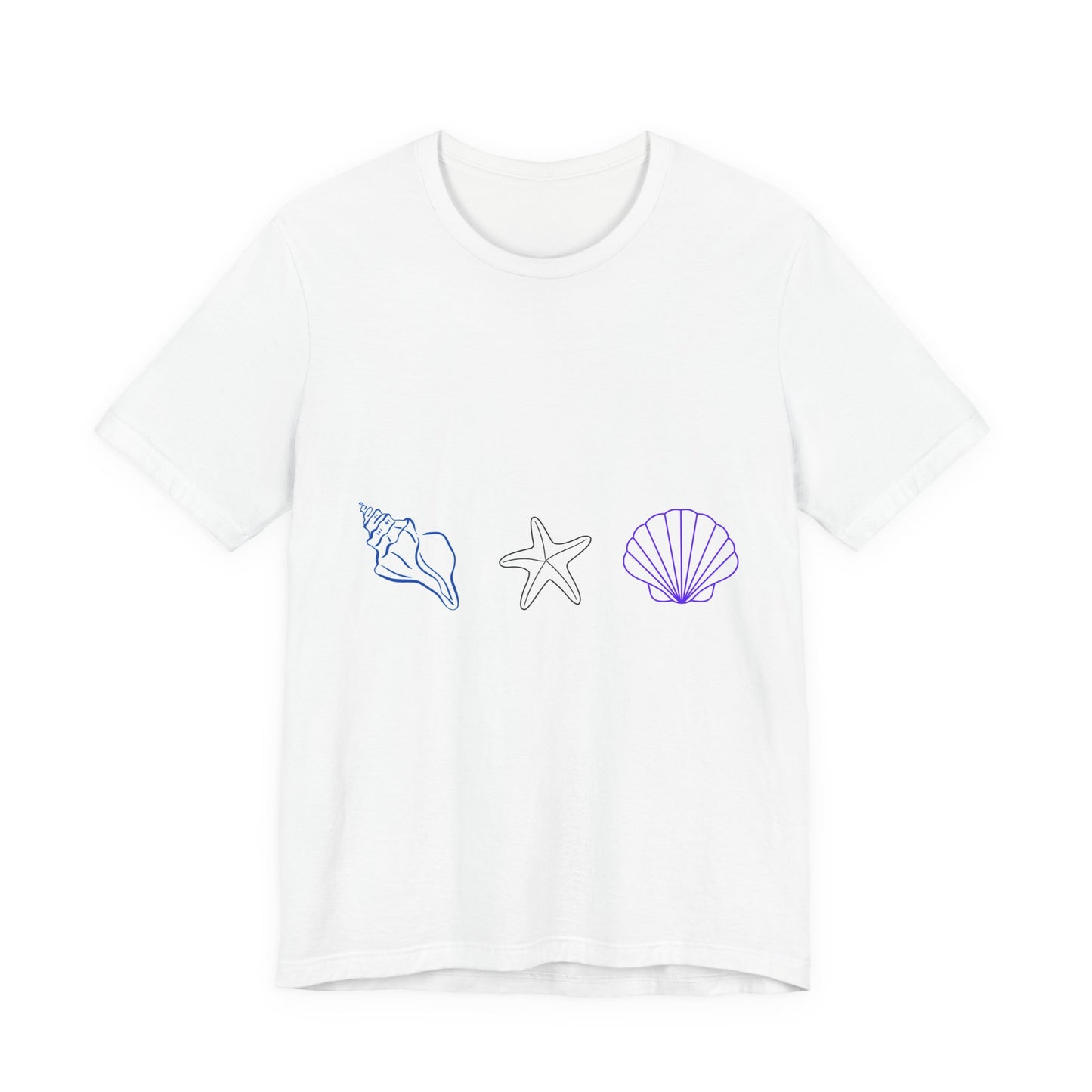 Beach Vibes Unisex Tee | Sea Shells and Starfish Graphic | Ocean Lovers Shirt, Summer Fashion, Gift for Beach Goers, Casual Wear